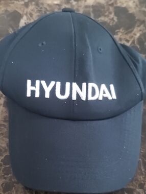 Hyundai Embroidered Logo Baseball Cap - Black with White Text